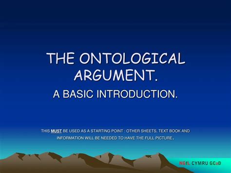 Ppt The Ontological Argument Powerpoint Presentation Free Download