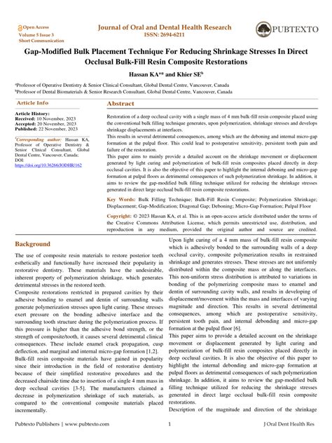 PDF Gap Modified Bulk Placement Technique For Reducing Shrinkage