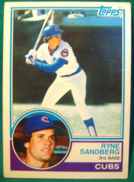 1983 TOPPS 83 RYNE Sandberg Chicago Cubs HOF Rookie Card 3414 EUR 13