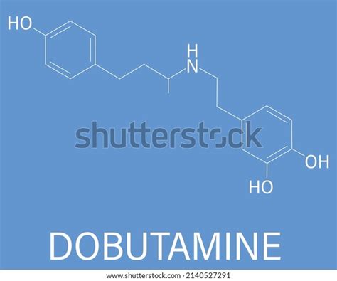 Dobutamine Sympathomimetic Drug Molecule Skeletal Formula Stock Vector