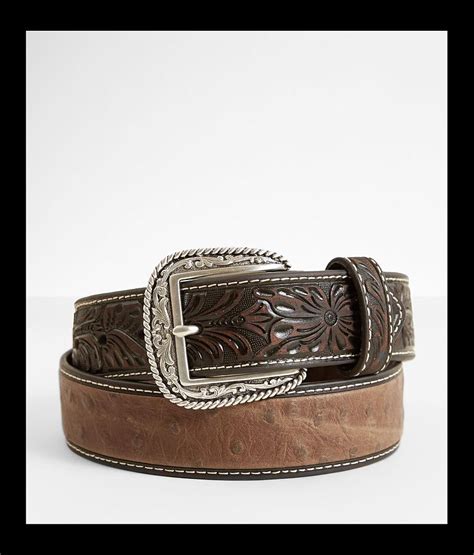 Ariat Embossed Leather Belt Mens Belts In Brown Buckle