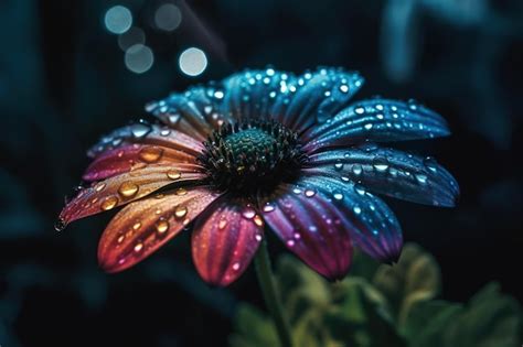 Premium AI Image A Beautiful Flower With Water Drops On It