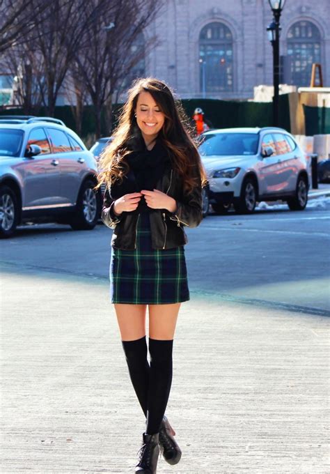 Stalk My Style Plaid Dress And High Socks Fashion Hotbox