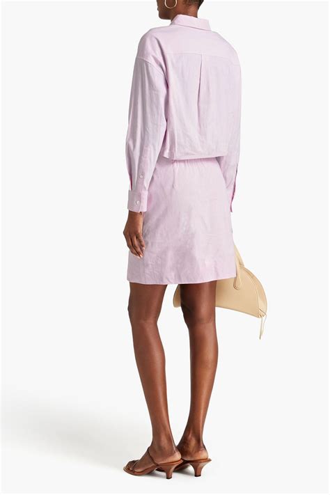 Theory Linen Blend Mini Shirt Dress The Outnet