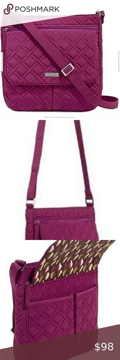 Nwt Vera Bradley Double Zip Mailbag In Plum Nwt Vera Bradley Double Zip