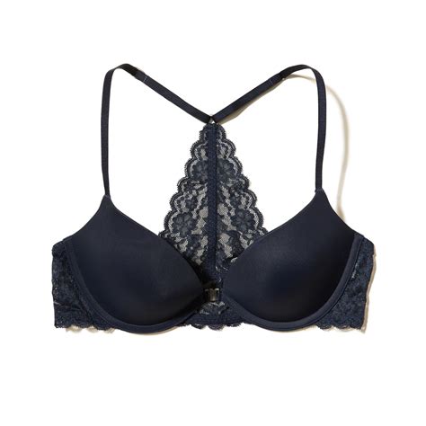 Lyst Hollister Push Up Plunge Lace Racerback Bra In Blue