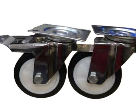 PU Rubber Nickle Plaiting Runner Casters Wheels Load Capacity