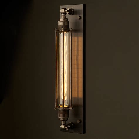 Bronze Long Bulb Cage Wall Mount Lamp