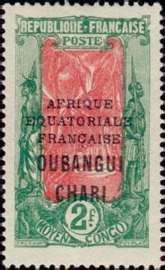 Stamp Coconut Palm Avenue Overprint Ubangi Shari Stamps Of 1922