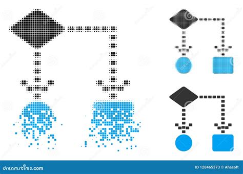 Damaged Pixel Halftone Algorithm Scheme Icon Stock Vector