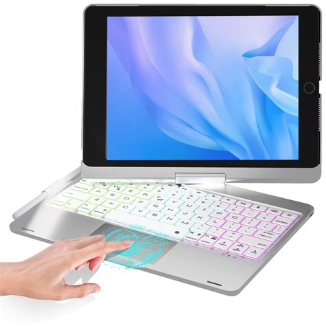 BABG iPad 9th Generation Case with Keyboard, 360° Rotatable Backlit