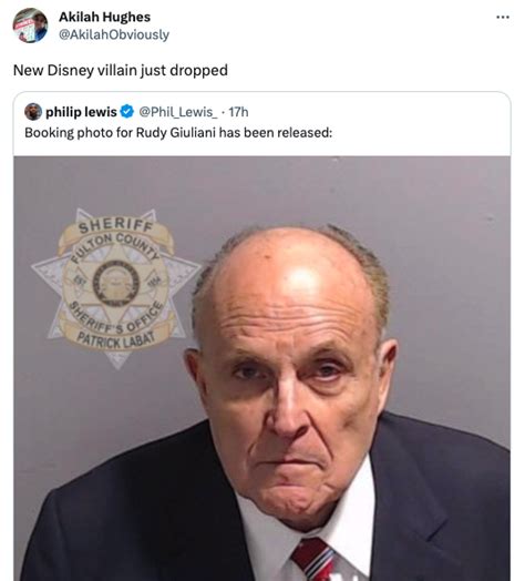 All of the Best Rudy Giuliani Mugshot Memes and Tweets - Funny Gallery ...