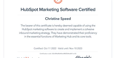 I'm HubSpot CRM Marketing Software Certified! - Christine Speed