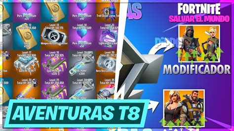 AVENTURAS TEMPORADA 8 RECOMPENSAS MODIFICADOR Y EQUIPOS FORTNITE