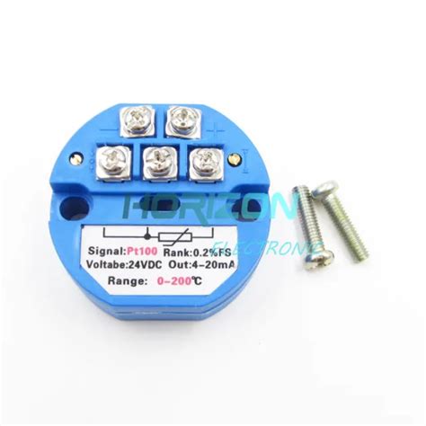 RTD PT100 TEMPERATURE Sensors Transmitter 0 To 200 DC 24V Blue EUR 4