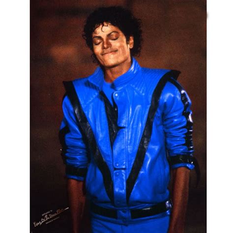 Striped Michael Jackson Blue Thriller Jacket - Jackets Masters