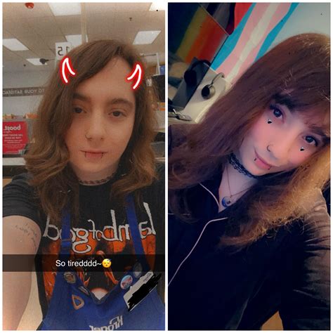 Left 2 Months Before Hrt Right 5 Months On Hrt~ Happiest I’ve Ever Been In My Life~🖤 R