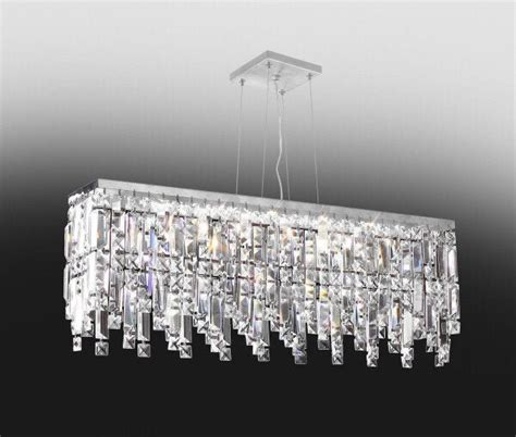 Lustre Pendente Retangular Metal E Cristal Asfour X Pd