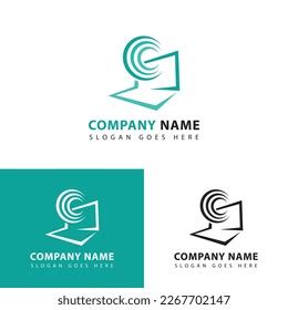 Computer Network Logo Design Template Hardware Stock Vector (Royalty ...