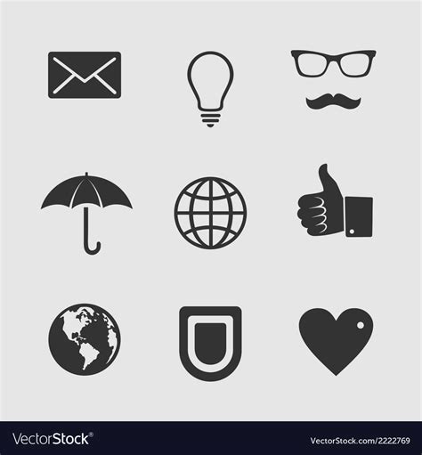 Set of flat icons Royalty Free Vector Image - VectorStock