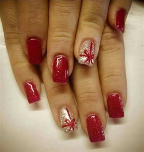 Red Christmas Nails With Bow The Great Thing About This Nail Art