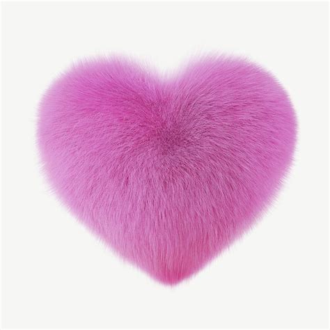 Furry Pink Heart D Valentine S Premium Psd Rawpixel