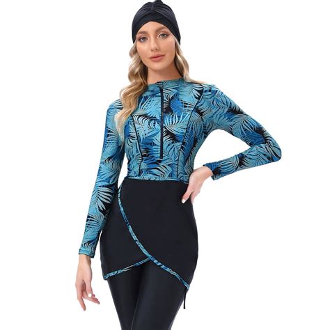 Ibtom Castle Womens Muslim Islamic Long Sleeves Burkini Swimsuits