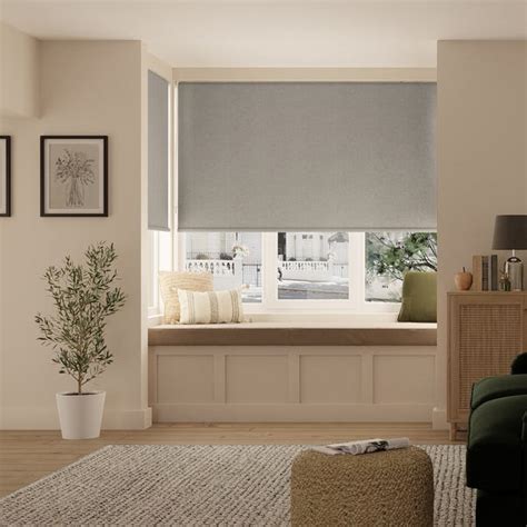 Luna Mid Grey Roller Blackout Blind | Dunelm