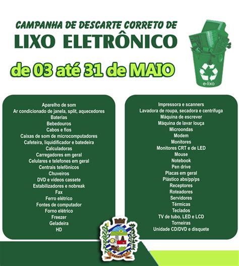 Campanha De Descarte Lixo EletrÔnico Prefeitura Municipal De Estação