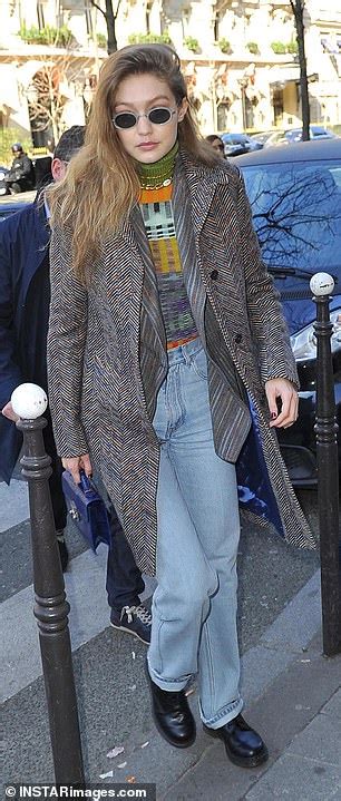 Gigi Hadid Cuts A Casually Chic Figure In A Twill Overcoat And Baggy