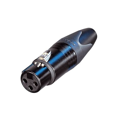 Neutrik NC3FXX B 3 Pole Female XLR Connector Black Gold Contacts At