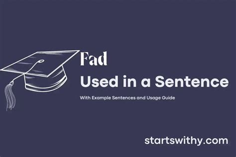 FAD in a Sentence Examples: 21 Ways to Use Fad