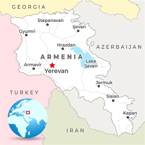 Mapa De Armenia Con La Capital Yerevan Ciudades M S Importantes Y