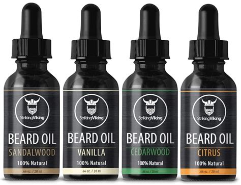 Striking Viking Beard Oil 4 Pack Softening And Conditioning Beard Oil For Men