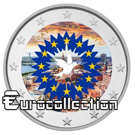 2 Euro Lettonie 2023 Tournesol Ukrainien Couleur 4 Eurocollection Shop