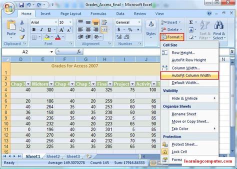 Microsoft Excel Home Tab