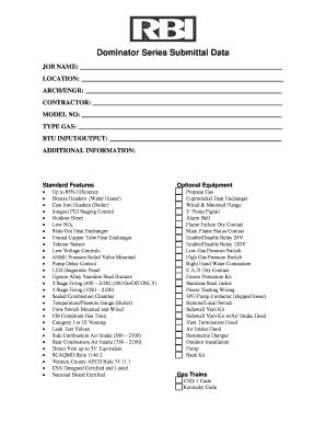 Fillable Online Dominator Series Submittal Data Mesteksacom Fax Email