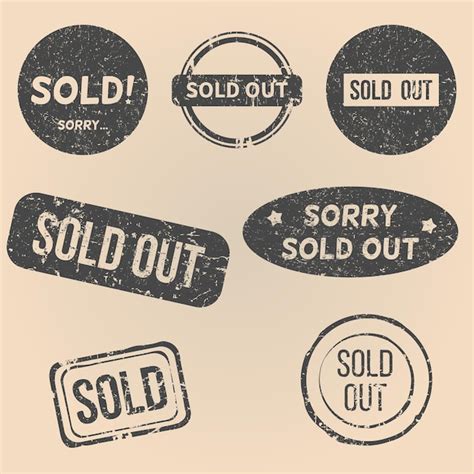 Premium Vector Vector Set Of Sold Out Stamps