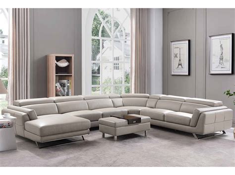 Large Modern Leather Sectional Sofa | Baci Living Room