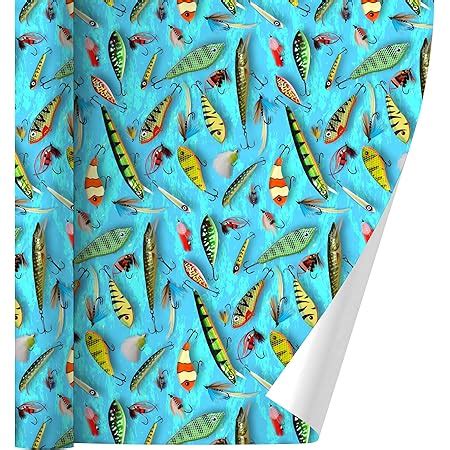 Amazon Graphics More Fish And Crossed Fishing Rods Gift Wrap