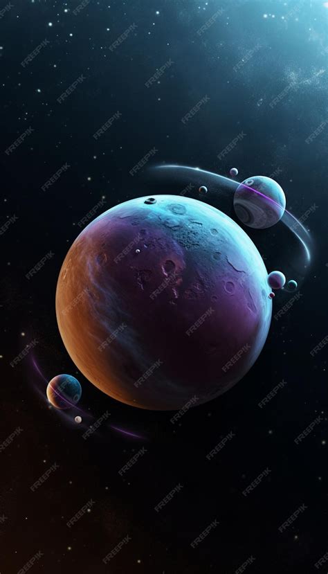 Premium AI Image | Planets in the space with stars and planets