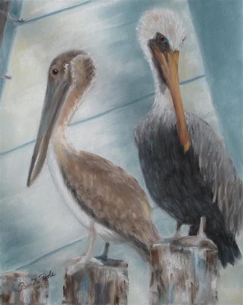 Pelicans Pier Pals Pastel Painting By Pamela Poole Original 300