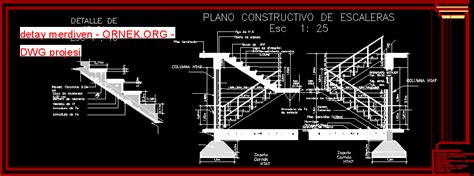 Detay Merdiven Dwg Projesi Autocad Projeler