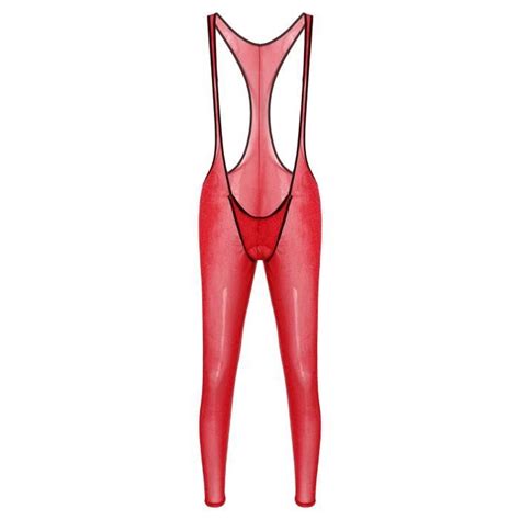 Yizyif Homme Bodystocking Sexy Transparent Maille Body Ouvert Lingerie