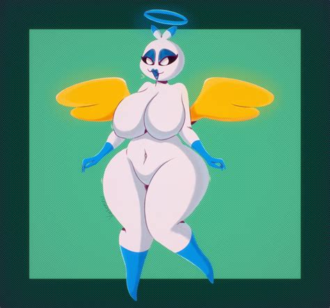 Rule 34 Big Breasts Chao Sonic Flying Halo Hero Chao Huge Breasts Lipstick Smiling Sonic