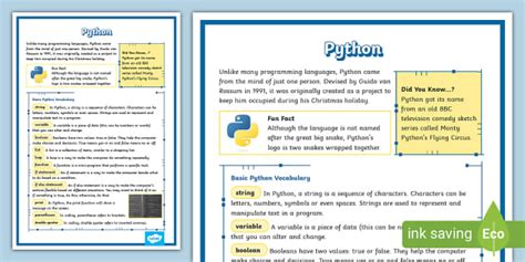 Python Display Poster - Twinkl - Computing UK (teacher made)