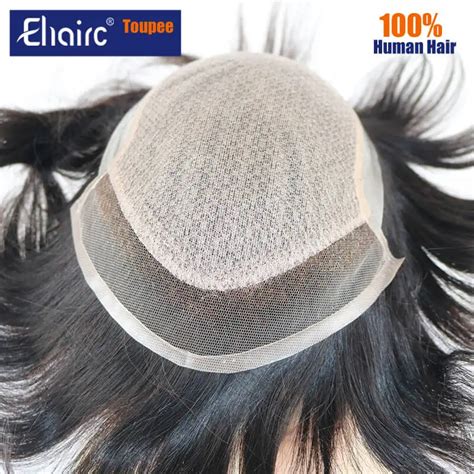 I Lace Silk Base With Swiss Lace Front Diamond Mesh Bottom Wigs For Men Toupee Men