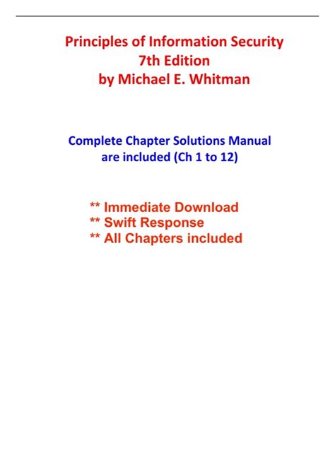 Principles Information Security Michael Whitman 2