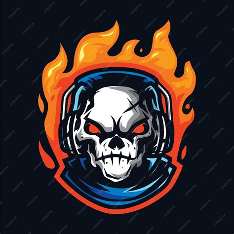 Premium Vector | Skull head gamer logo concept