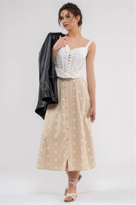 Polka Dot Midi Skirt Shopperboard